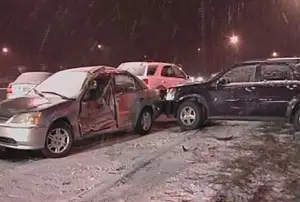 A 10-car crash in Dix Hills